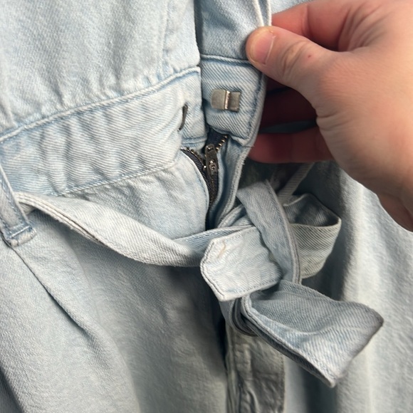 Rag & Bone Denim Jumpsuit Light Wash Belted Size Large - Picture 6 of 13